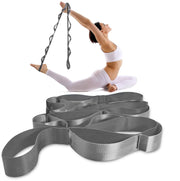 Yoga Block Stretch Out Strap Set Gray - Yoga Blocks 2 Pack with Physical Therapy Stretch Band